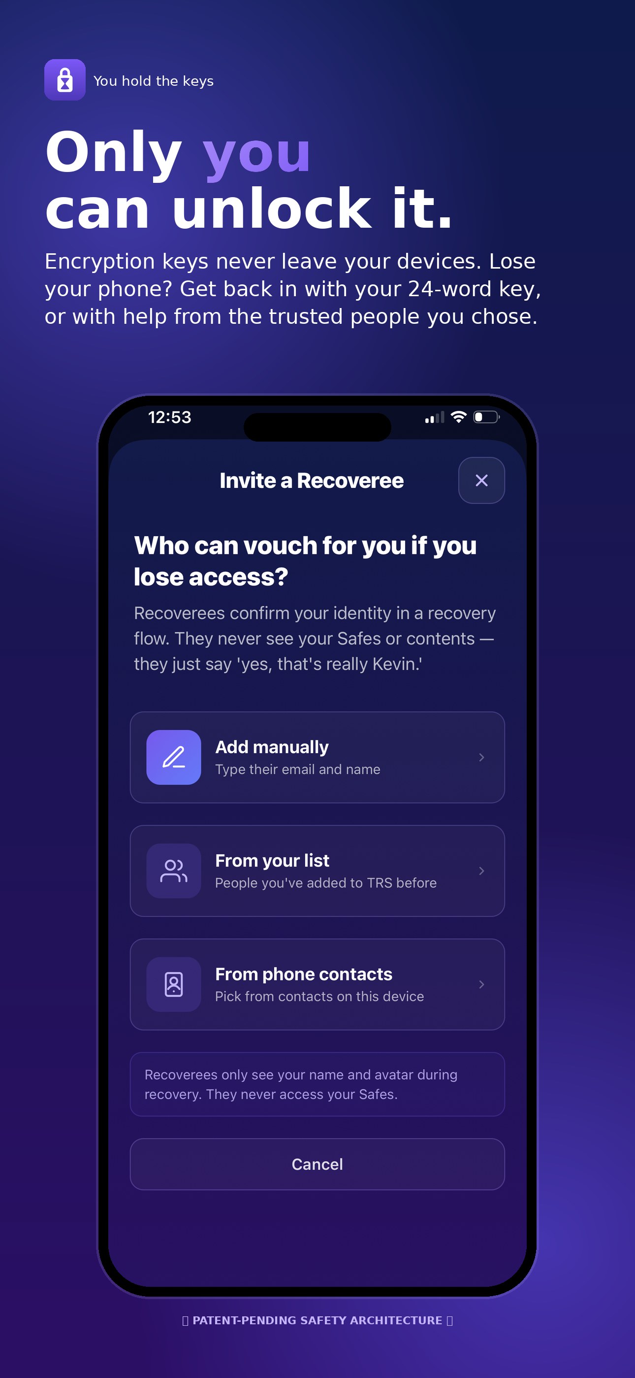 Only you can unlock it — Recovery